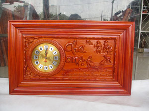 Đồng hồ gỗ hương Công Cha Nghĩa Mẹ sơn pu kích thước 68cm - TGPX2308PU